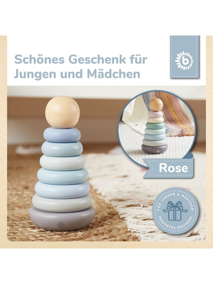 Bieco Spielwaren Stapelturm Holz - ab 12 Monate in Blau günstig kaufen onesize