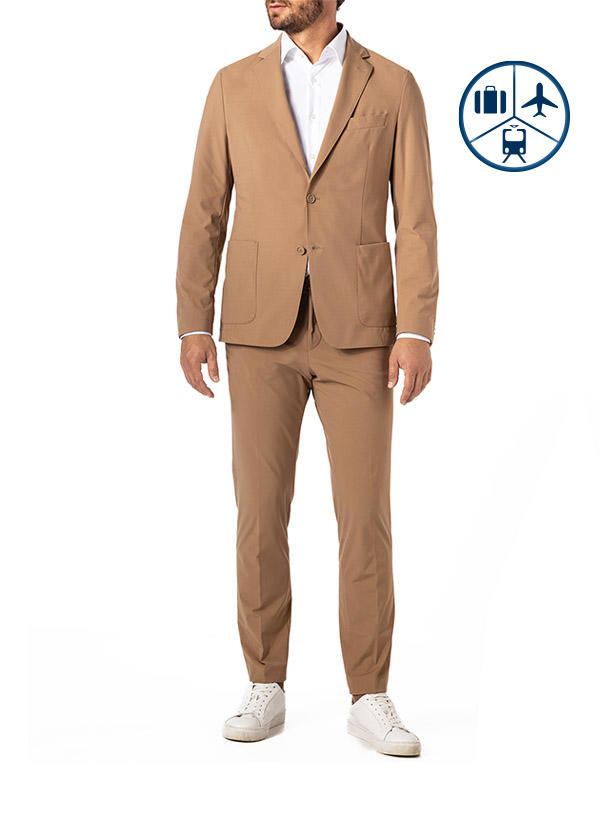 BOSS Black, Anzug Hanry-Genius, Slim Fit, Performance-Stretch halbgefüttert, hellbeige