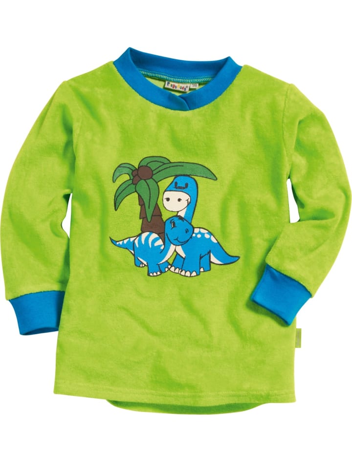Playshoes Schlafanzug Frottee Dino in Grün günstig kaufen