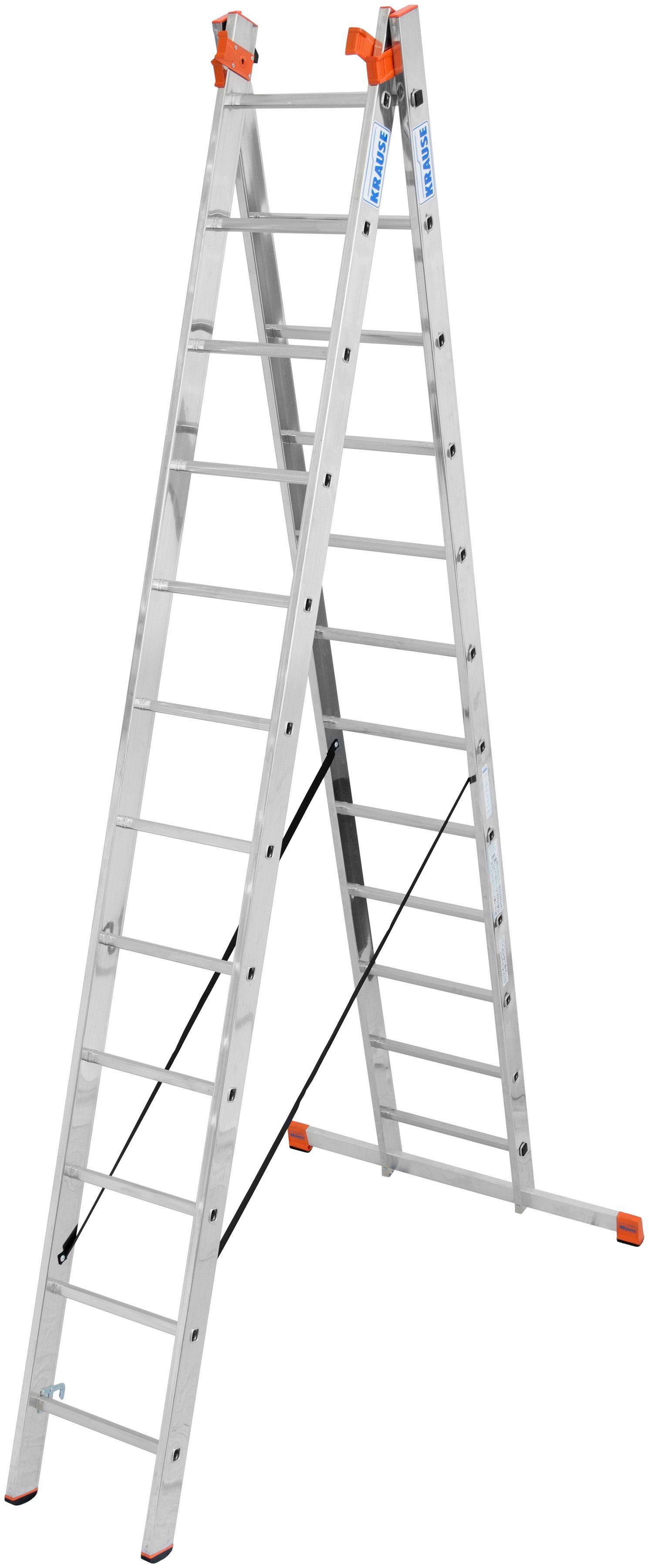 KRAUSE Vielzweckleiter Tribilo, mit Leiternspitzen, 3x12 Sprossen