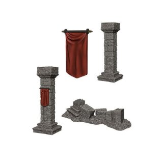 WizKids Deep Cuts Unpainted Miniatures - Pillars & Banners
