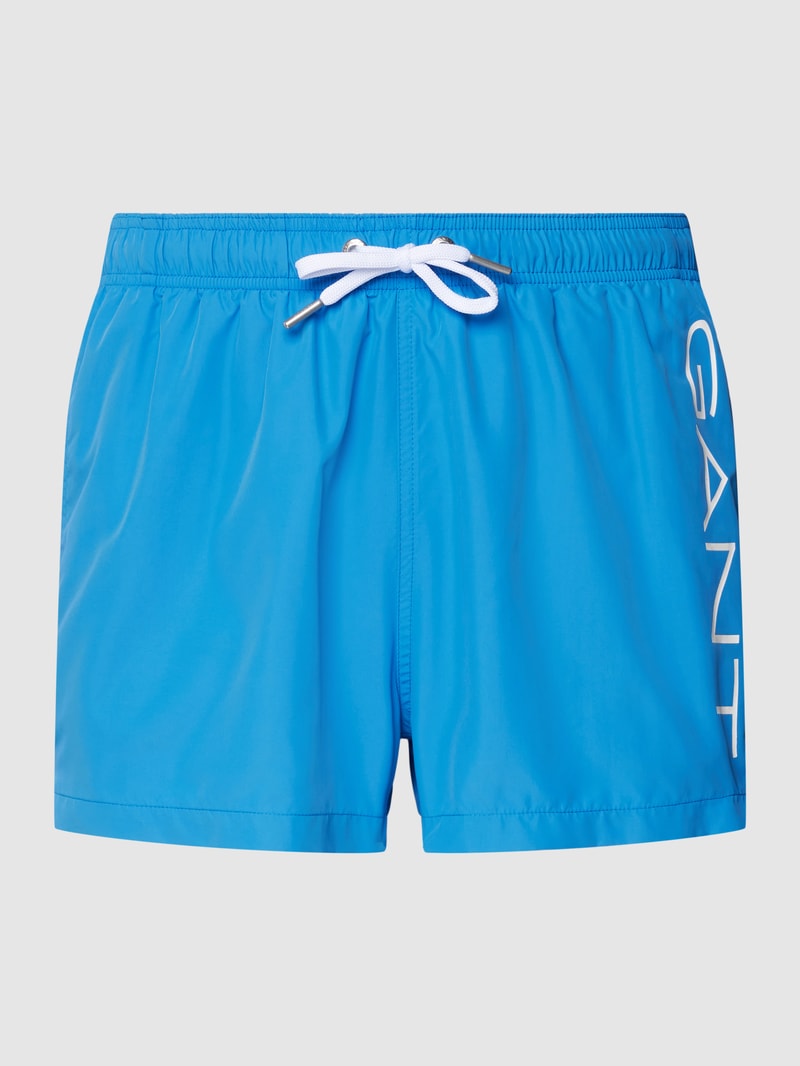 Badehose mit Logo-Print in blau