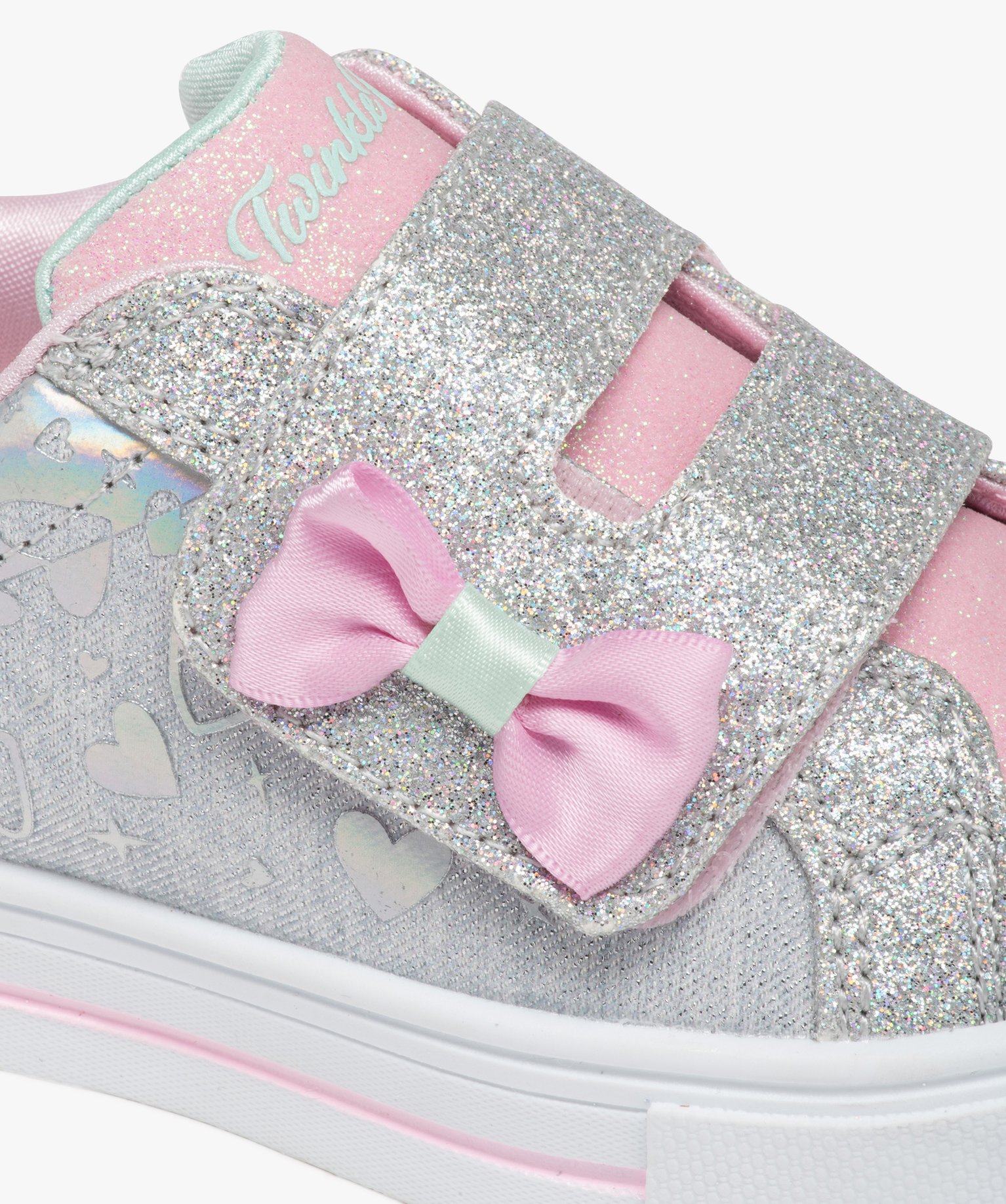 Baskets fille à paillettes avec bout lumineux - Skechers gris | GEMO