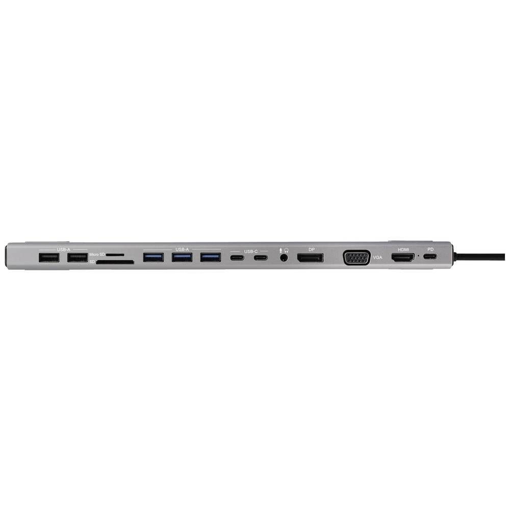 Renkforce Laptop-Dockingstation 15-in-1 USB-C® Notebook Dockingstation, integrierter Kartenleser, USB-C® Power Delivery
