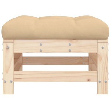 vidaXL Loungesofa Gartenhocker mit Kissen Massivholz Kiefer, 1 Teile