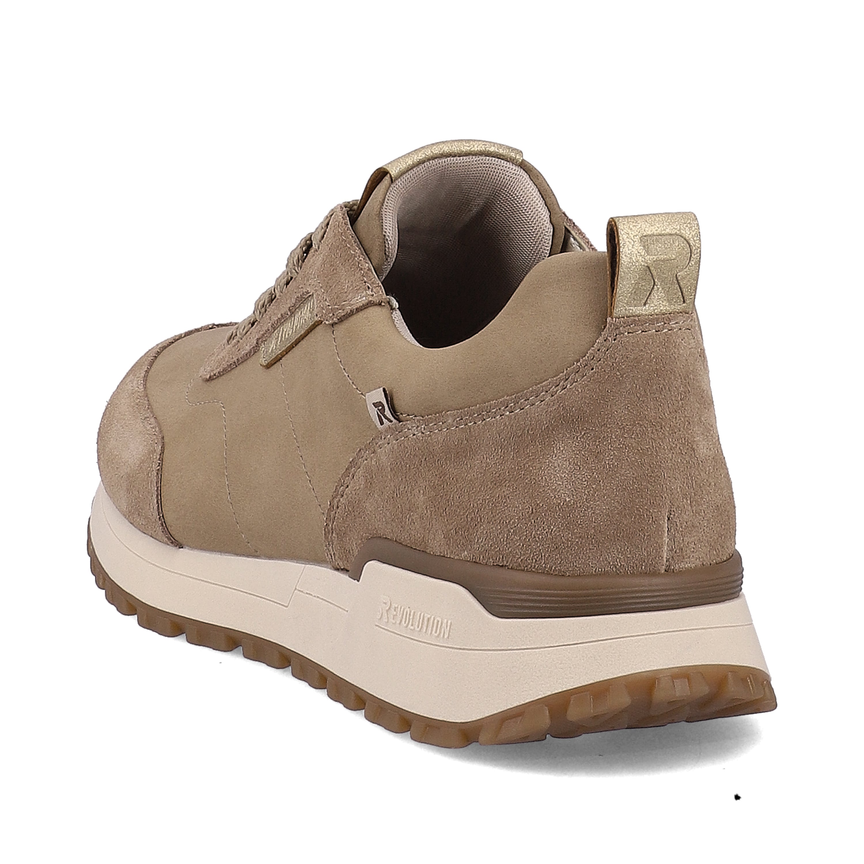 Rieker Damen Sneaker Low mocha creme-beige