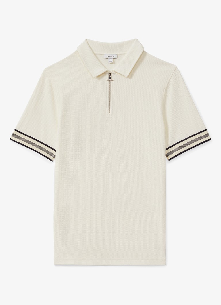 Polo Reiss Bristol de corte regular com meio zíper.