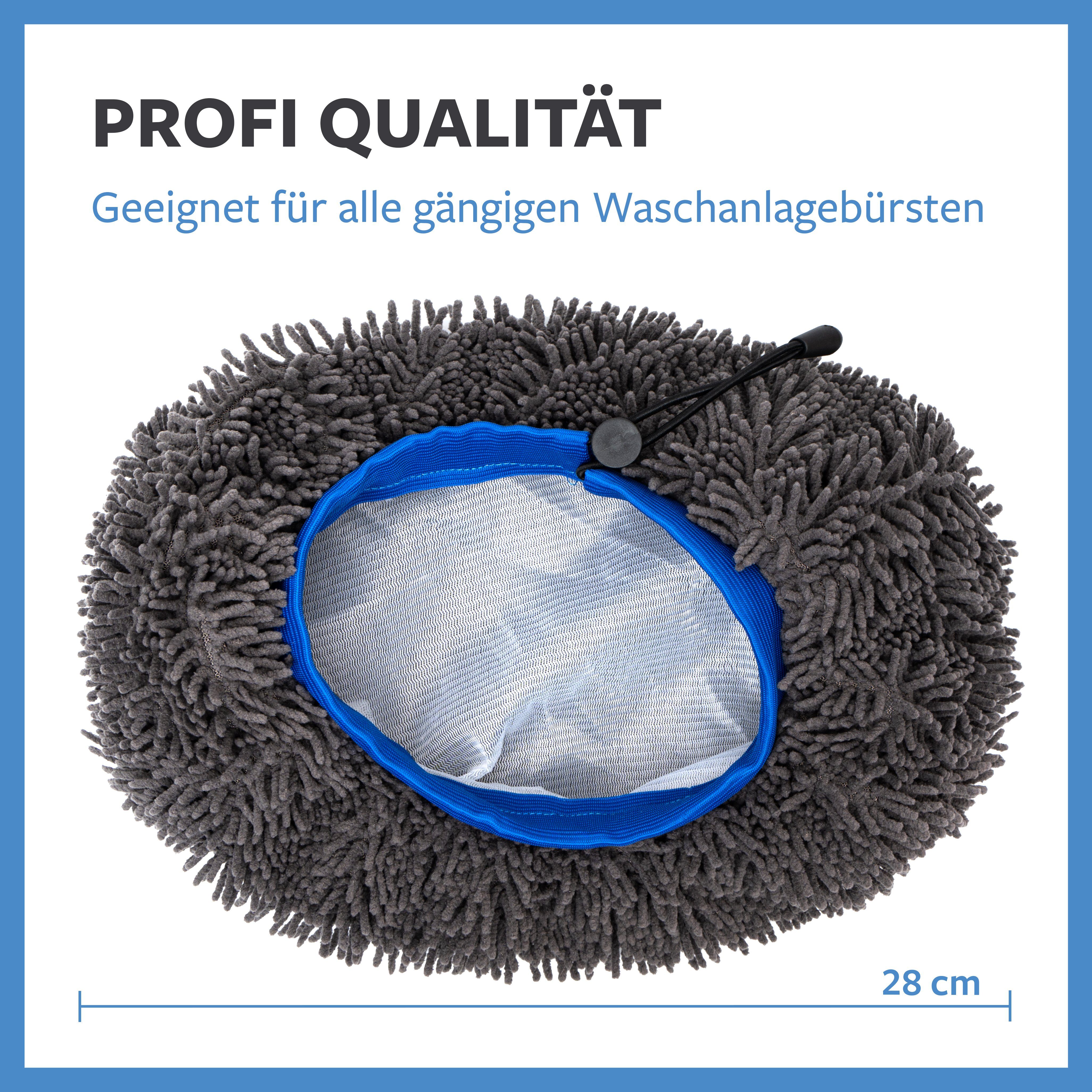 CARBIGO Autowaschbürste Mikrofaser Bürstenüberzug 700 GSM Autobürste, Fahrzeugpflege, Felgenreingung, Handpolierschwamm, (1-tlg)