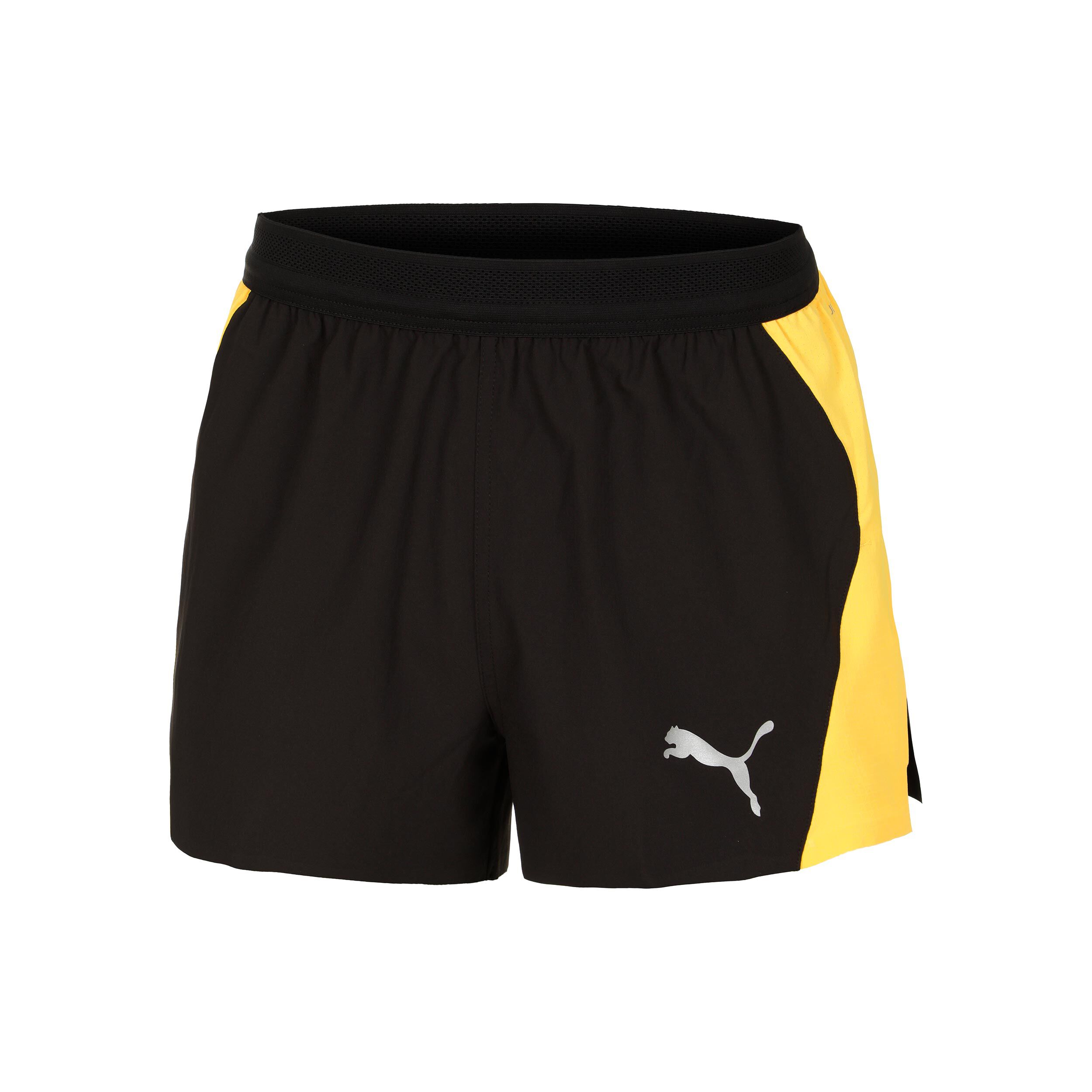 Run Ultraweave Velocity 3in Split Laufshorts Herren - Schwarz, Gelb