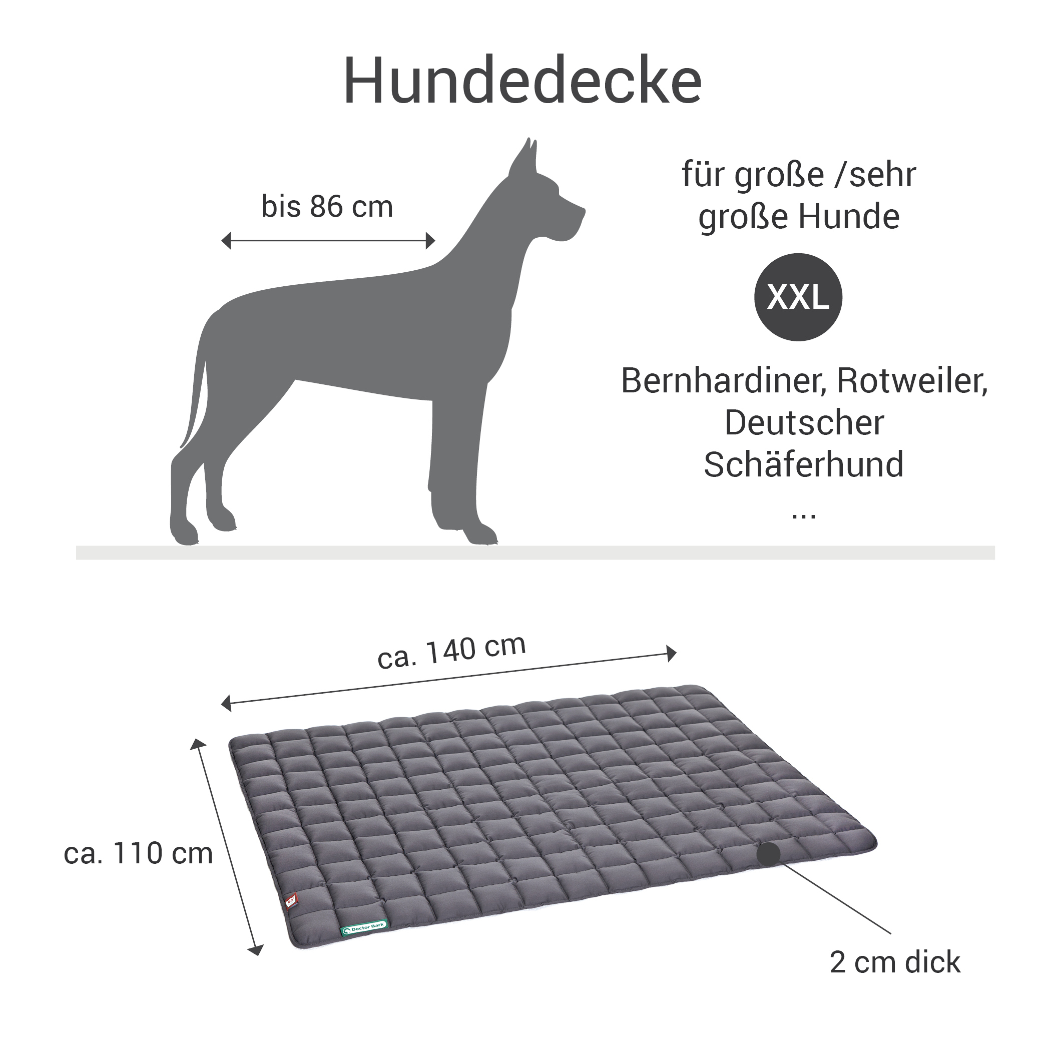 Doctor Bark Hundedecken Doctor Bark Hundedecke grün XXL