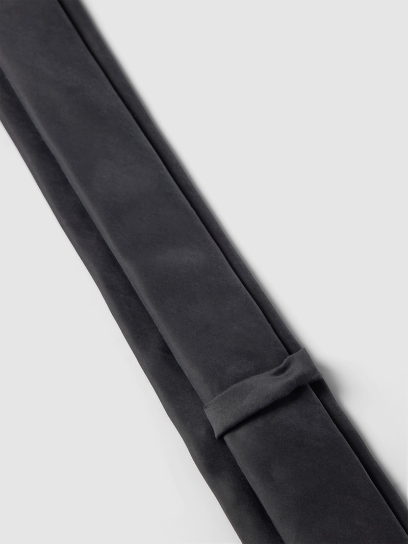Krawatte mit Label-Patch (6,0 cm) in schwarz