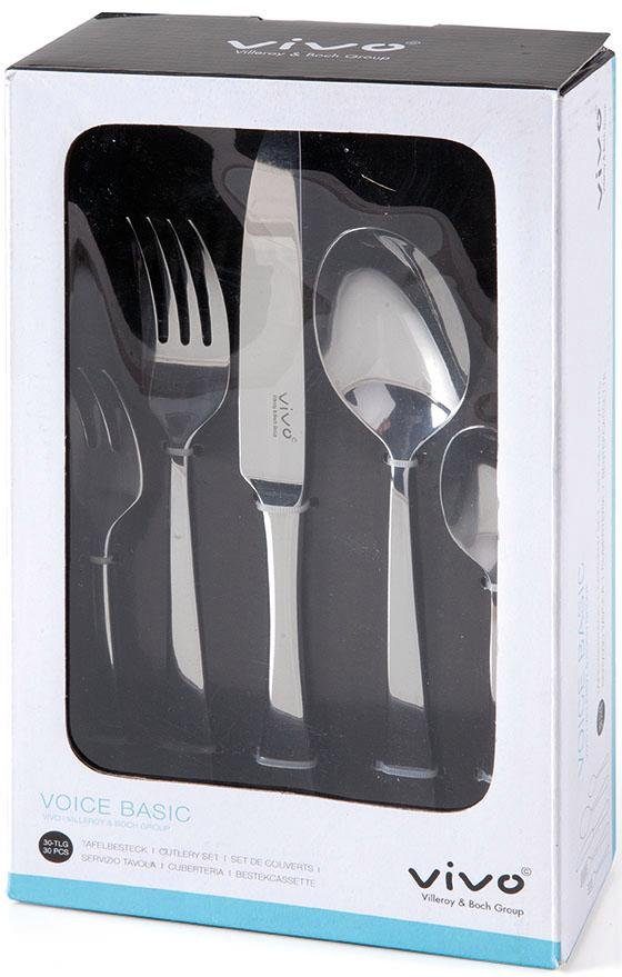 vivo Villeroy & Boch Group Besteck-Set Voice Basic, Edelstahl 18/10, 30 Teile