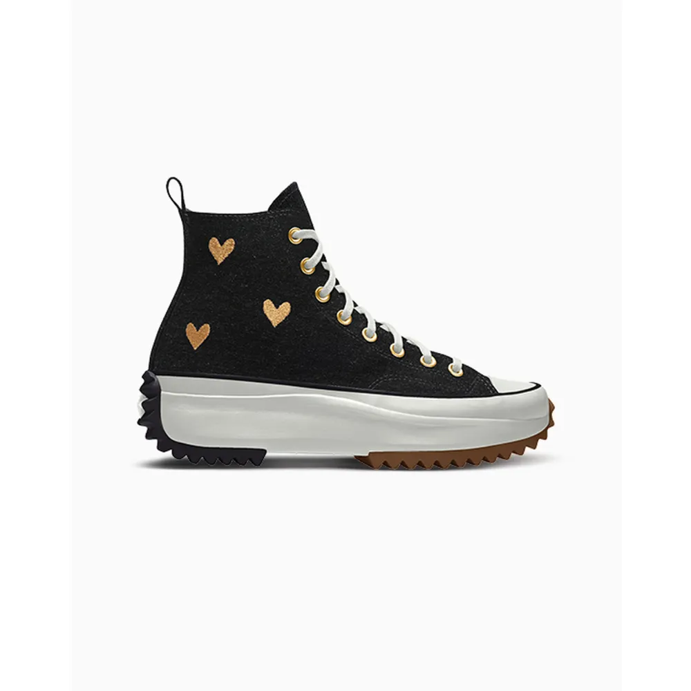 Converse Custom Run Star Hike Platform Embroidery By You A07991CHO23_BLACKDENIM_HEARTS_G / schwarz
