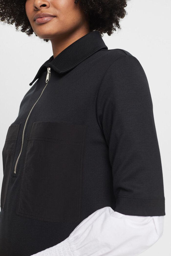 Jersey-Polokleid mit Reißverschluss