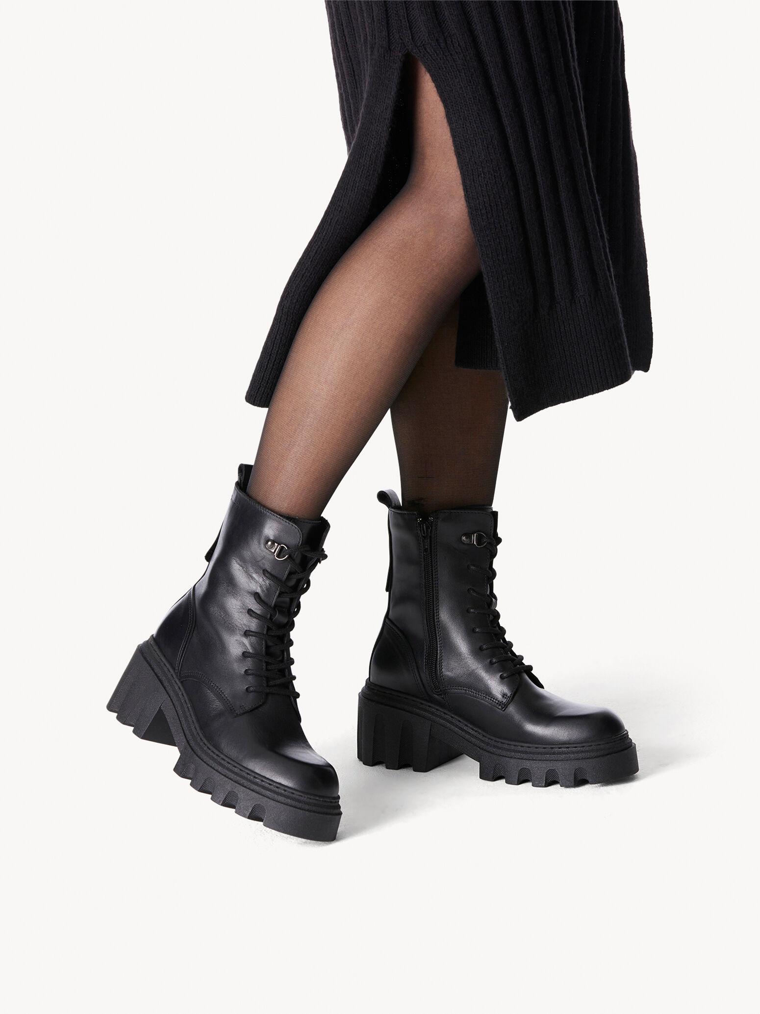 Bottine en cuir - noir