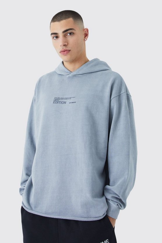 Oversize Limited Hoodie mit rohem Saum