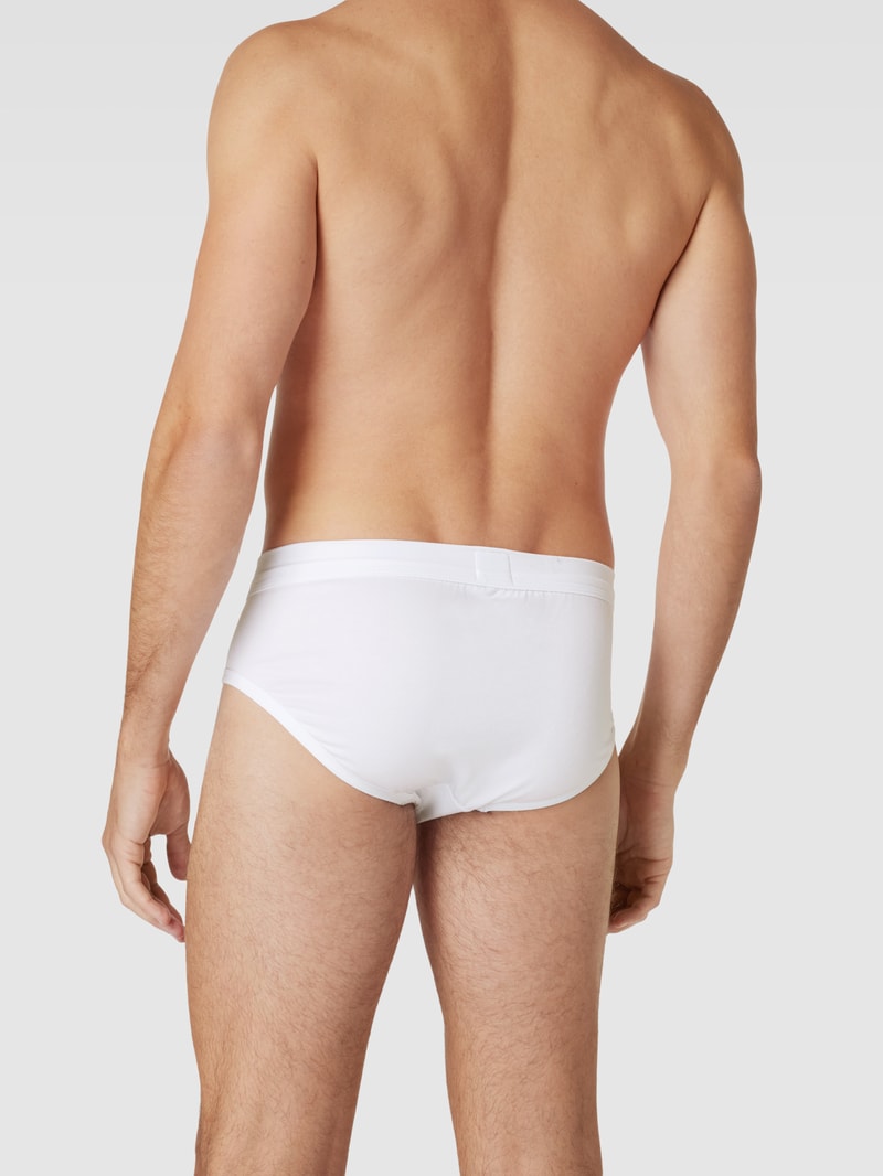 Slip mit Teilungsnähten Modell 'Long Life Cotton Midi-Slip' in weiß