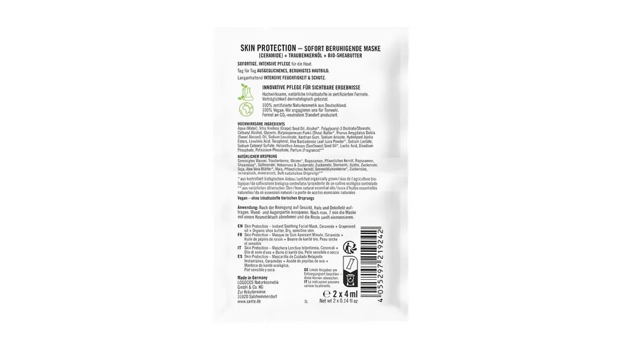 SANTE Skin Protection Beruhigende Maske 8 ml