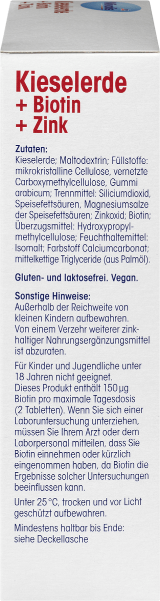 Kieselerde + Biotin + Zink, Tabletten 120 St., 120 St