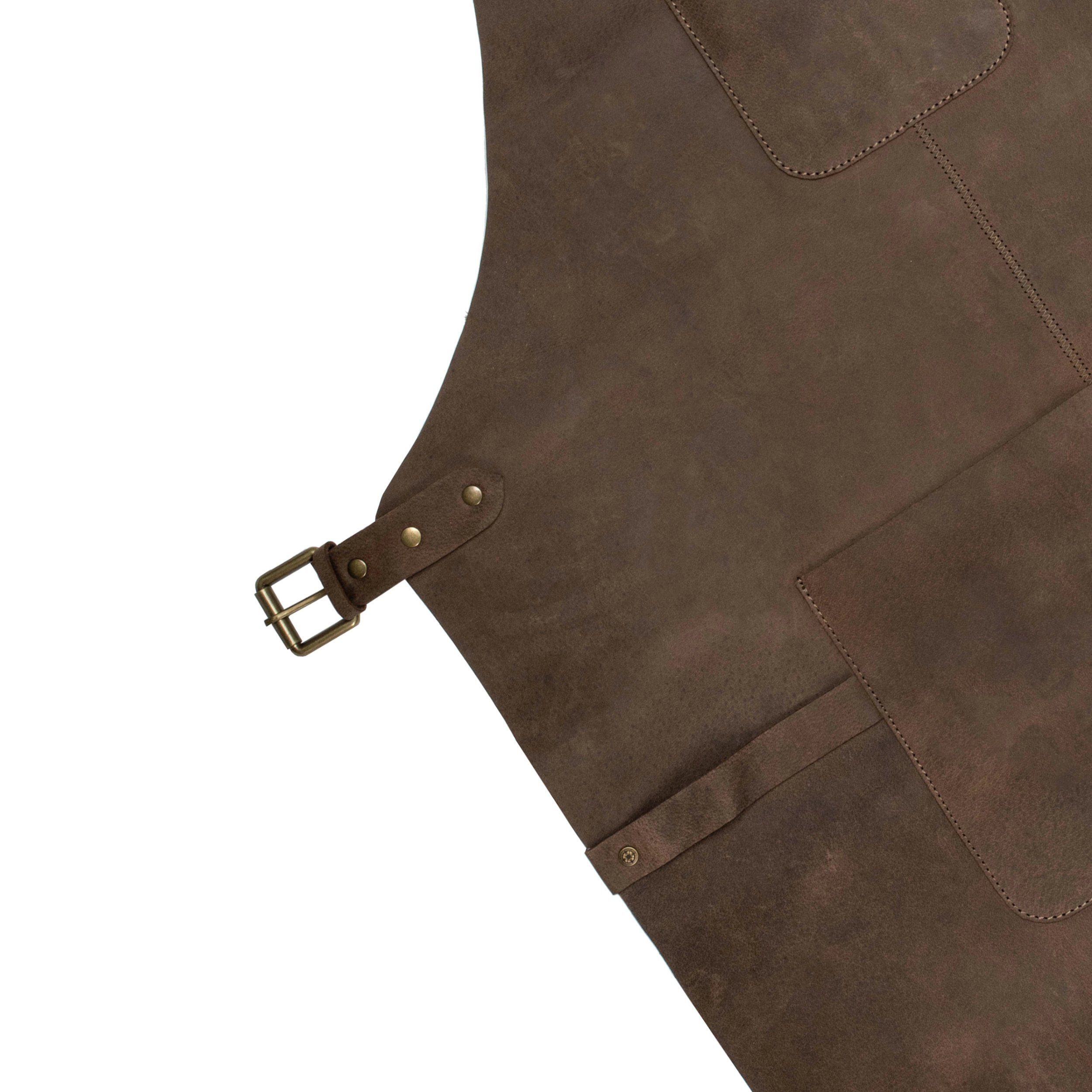 DRAKENSBERG Grillschürze Herren Bob Kaffee-Braun, Premium Leder Koch- und Grillschürze für Männer, strapazierfähig
