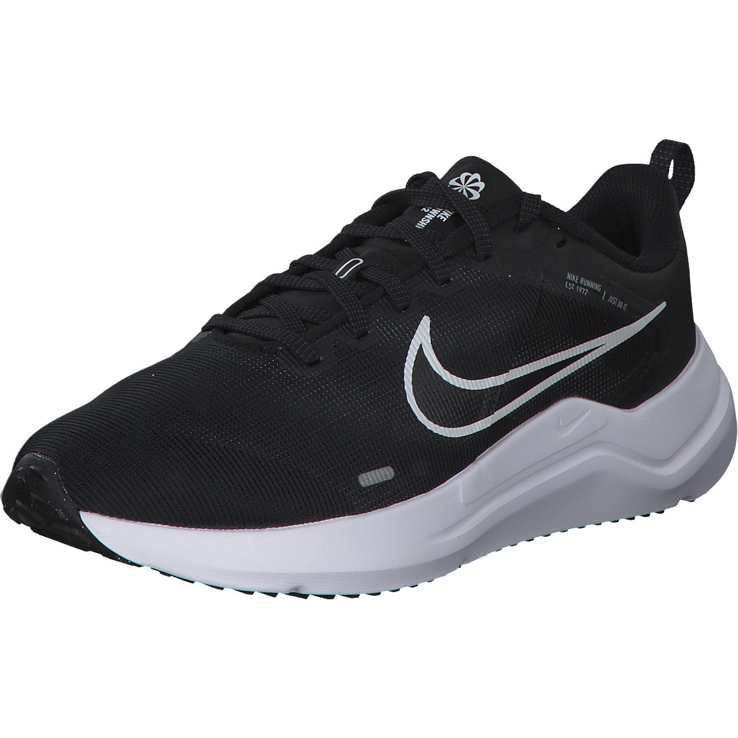 Nike Downshifter 12 DD9294, Sneakers Low, Damen, black/white-smoke grey-platinu