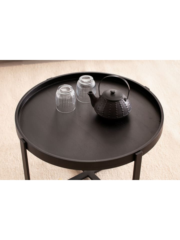 KADIMA DESIGN Couchtisch 60x60x35 cm Mango Massivholz / Metall Sofatisch günstig kaufen onesize
