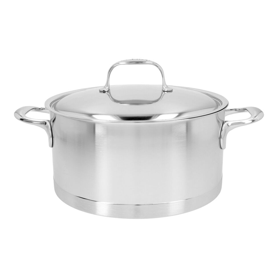 Bratentopf mit Deckel 24 cm, 18/10 Edelstahl