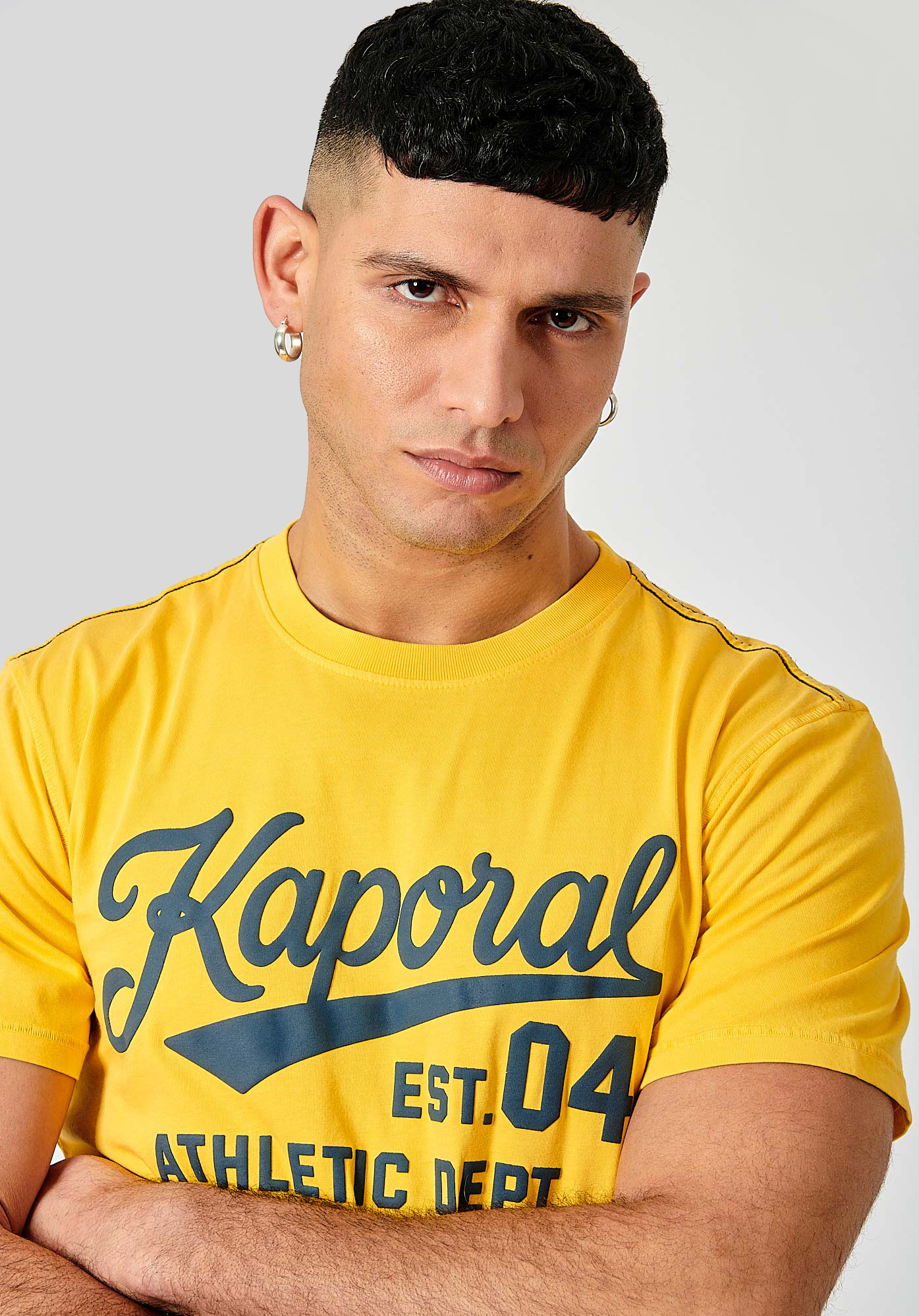 BAREL  T-shirt jaune homme 100% coton