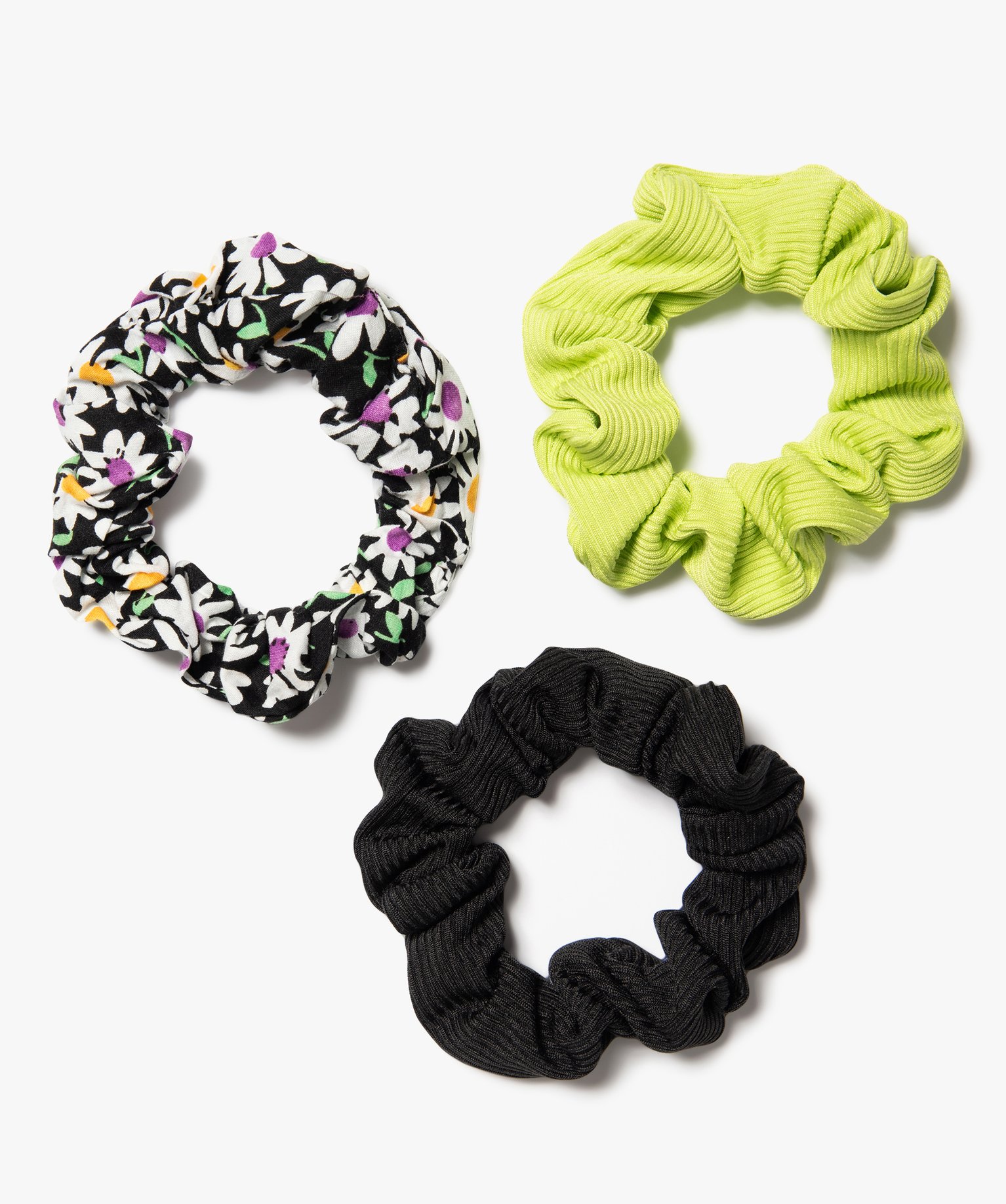 Chouchous pour les cheveux femme unis et fleuris (lot de 3) multicolore | GEMO