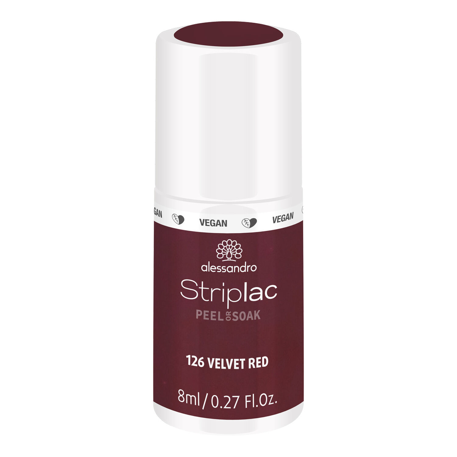 Alessandro Striplac Peel or Soak Vernis Semi-permanent - 126 Velvet Red