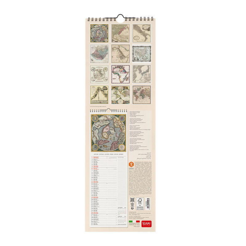 Calendario de pared 2025 - 16 x 49 cm