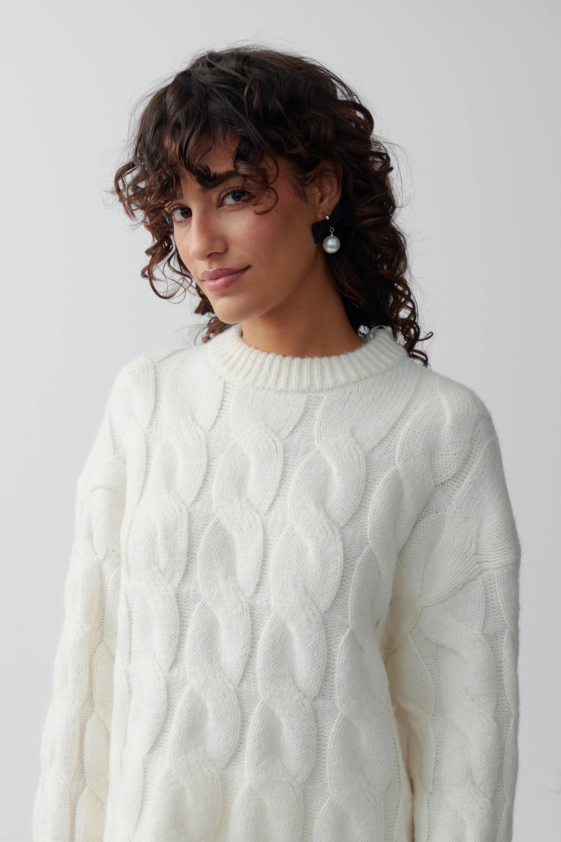 Cable knitted sweater