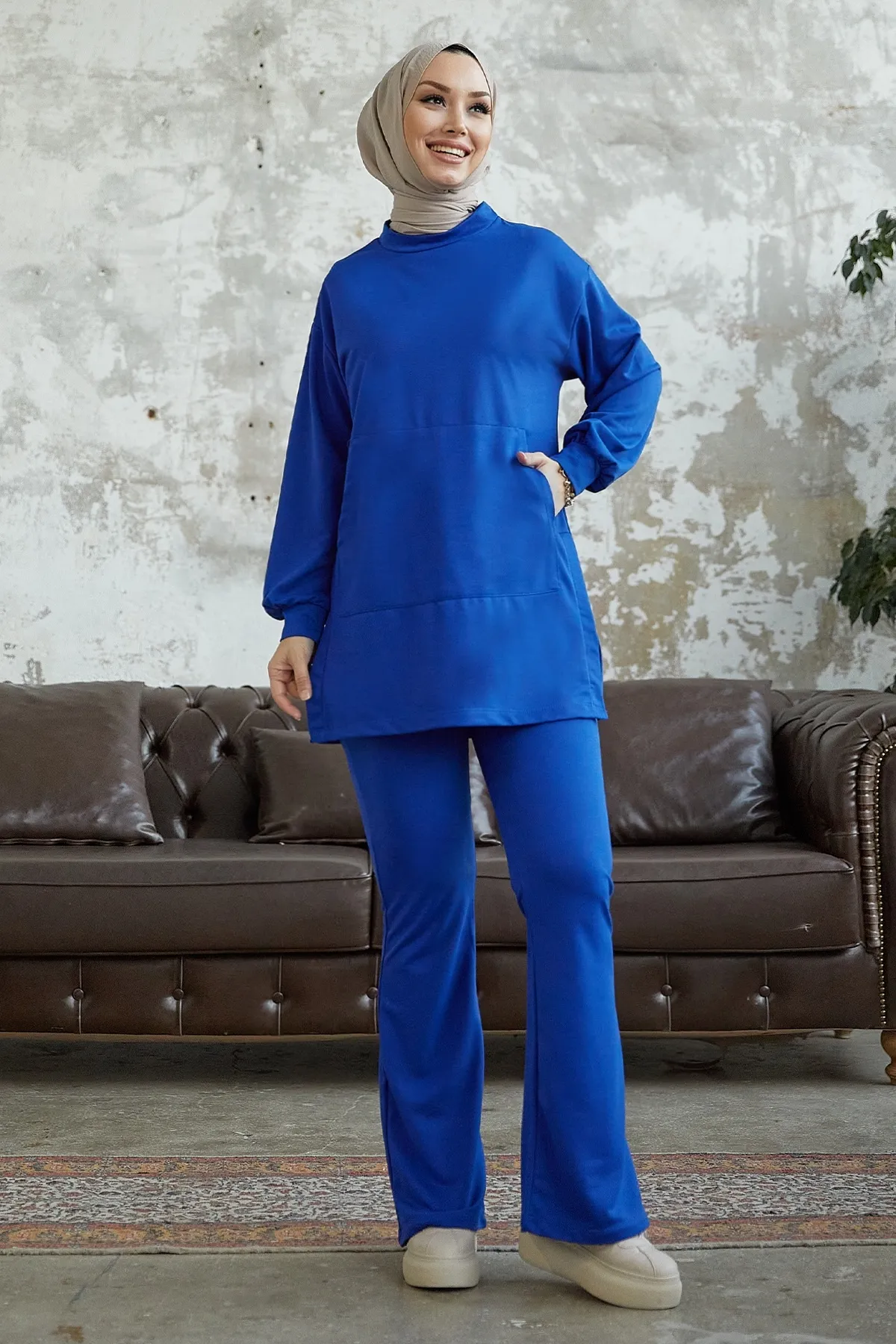 InStyle  Miora spanischer zweiteiliger Knöchelanzug – Saksblau
