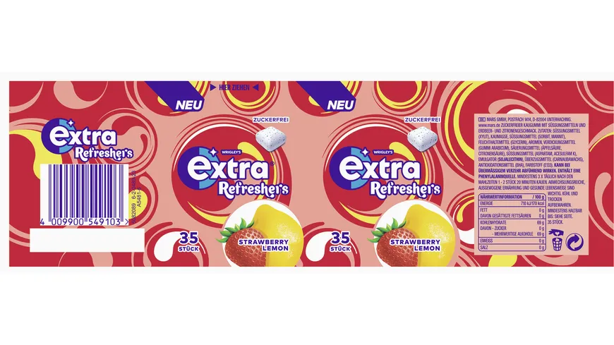 Wrigley's Extra® Refreshers Dose Strawberry Lemon