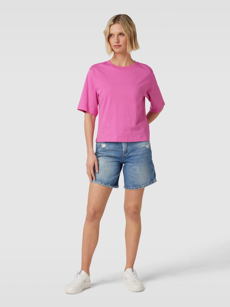 Jeansshorts mit Label-Patch Modell 'CABA' in blau meliert