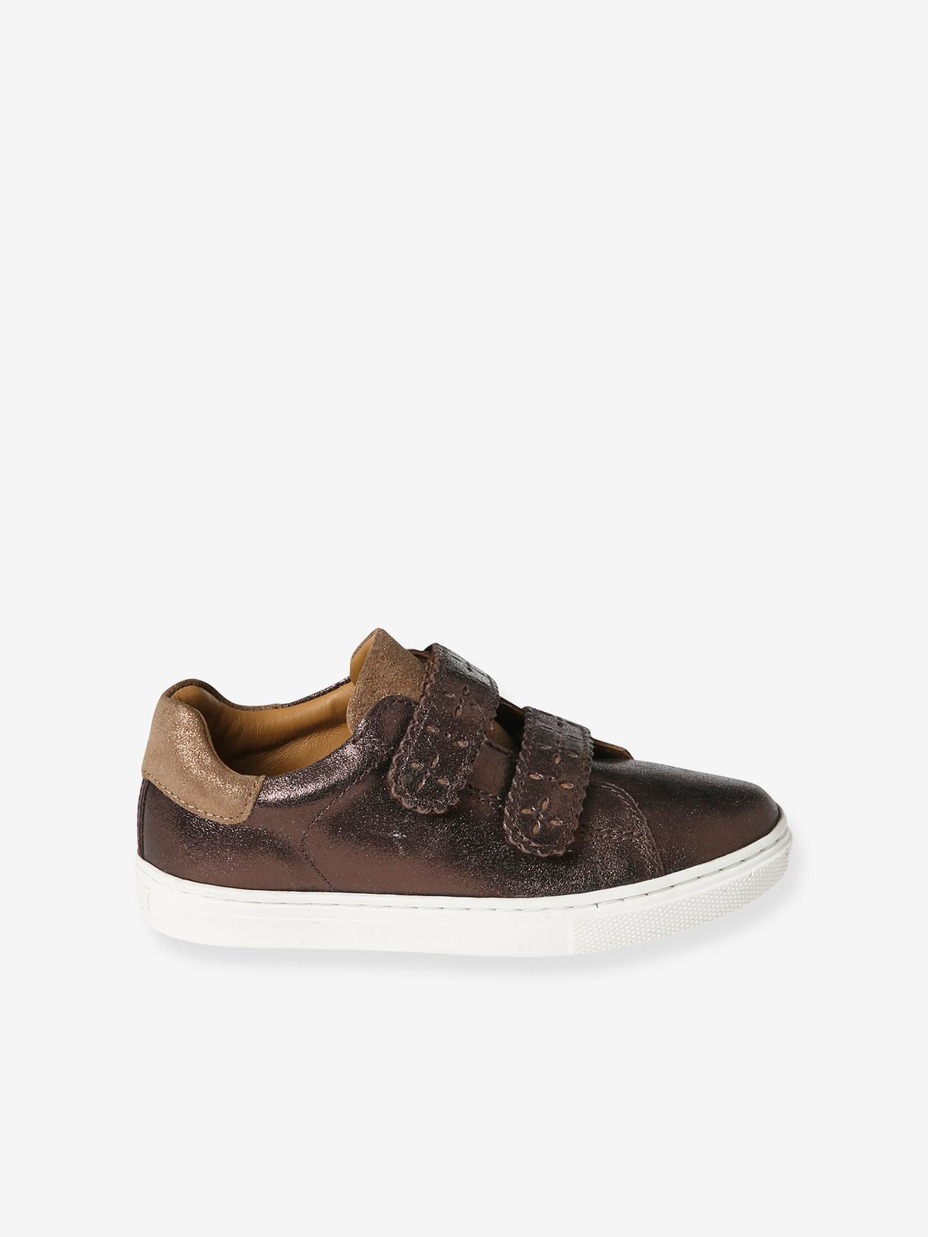 Vertbaudet Mädchen Sneakers mit Klettverschluss, Anziehtrick - bronze