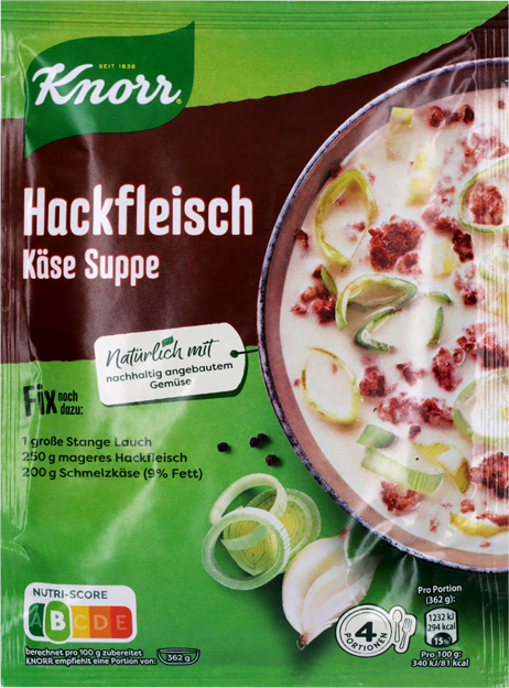 Knorr Fix Hackfleisch Käse Suppe