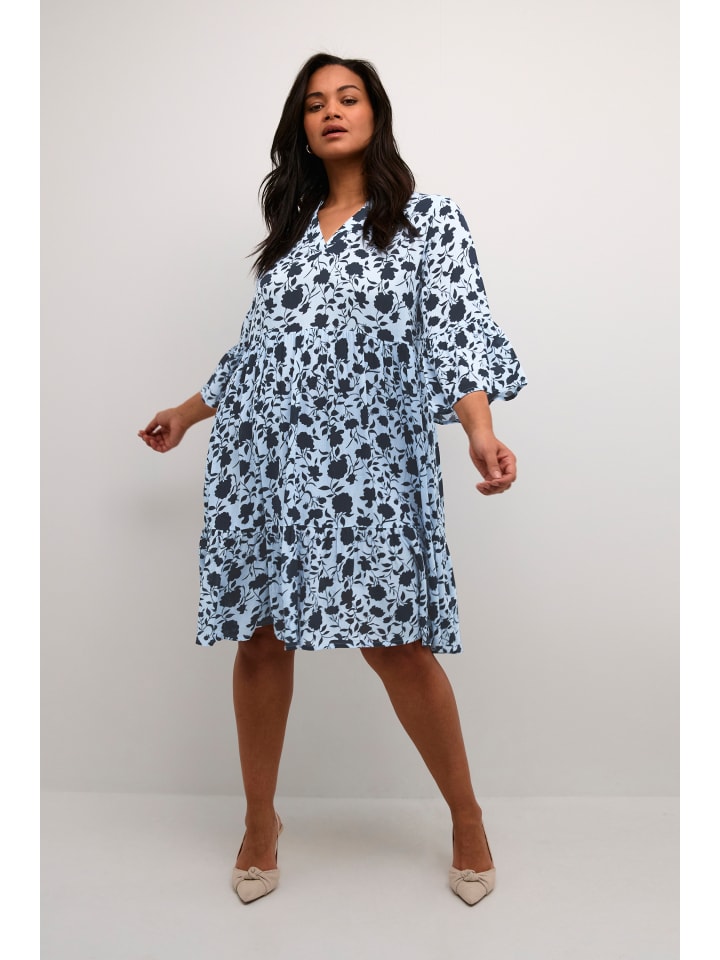 KAFFE curve Kleid KCisma in Blue Tone Graphic Flower günstig kaufen