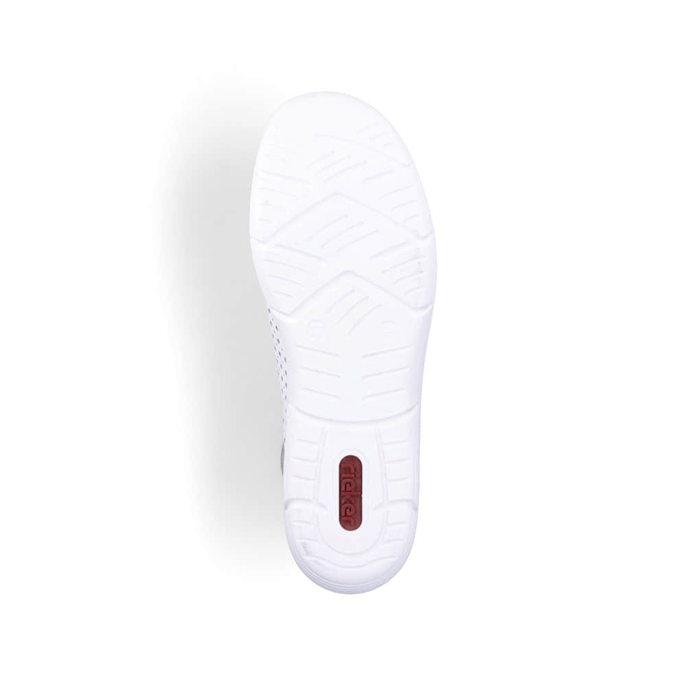 Rieker Damen Slipper perlweiß-mintgrün-beige