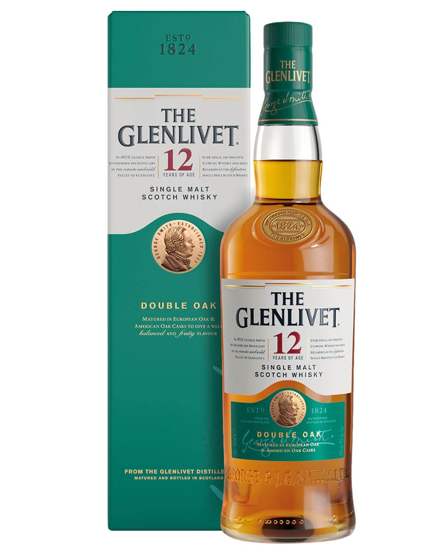 Single Malt Scotch Whisky 12 Years of Age Double Oak The Glenlivet 0,7 ℓ, En Étui