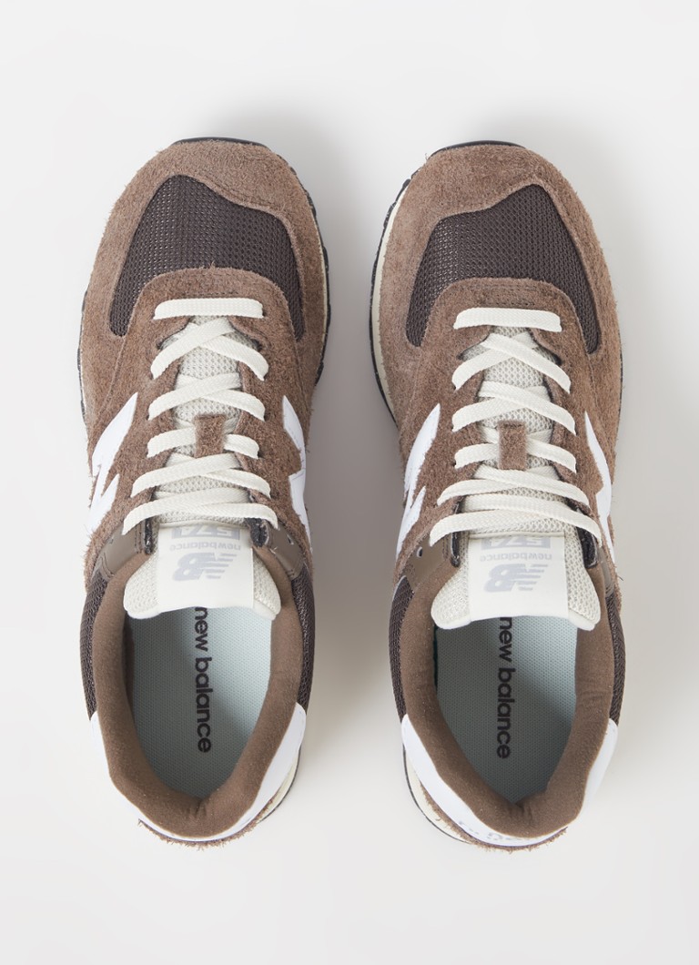 Teniși New Balance 574 din piele întoarsă cu detalii din plasă