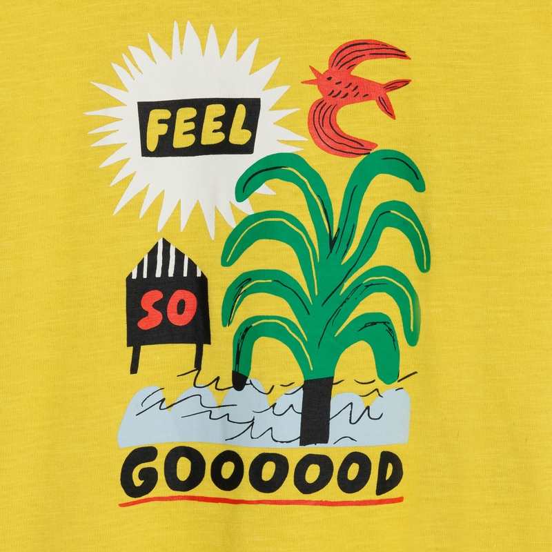 T-shirt garçon jaune tropical Catimini