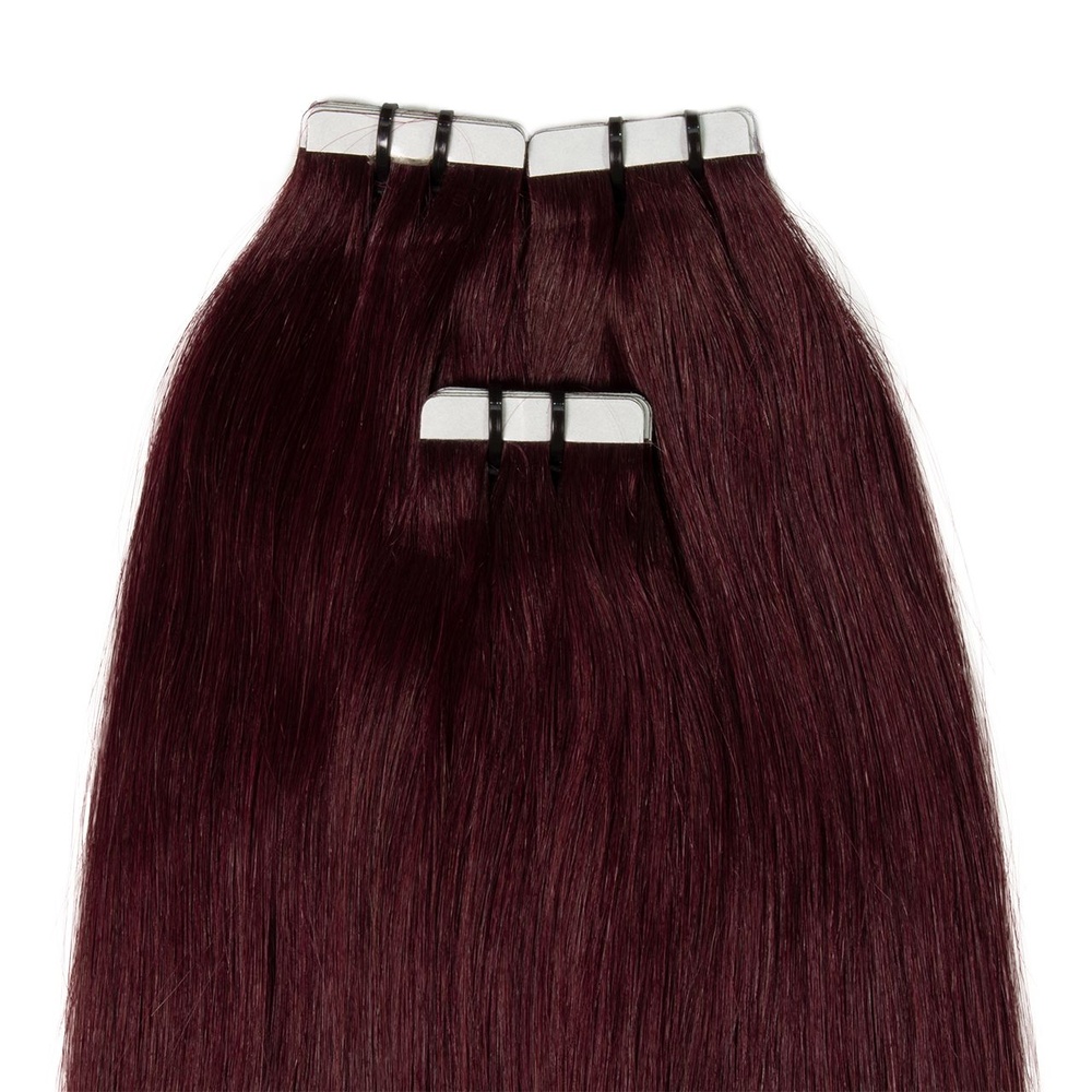 hair2heart Extensions adhésives Premium cheveux naturels #99j Bourgogne extensions