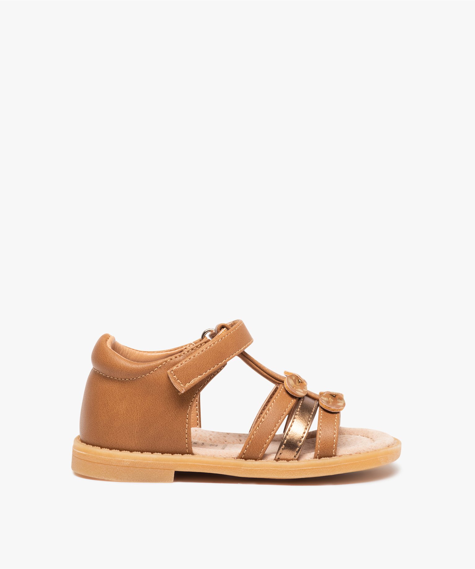 Sandales bébé fille à contrefort fermé et n?uds fantaisie camel | GEMO