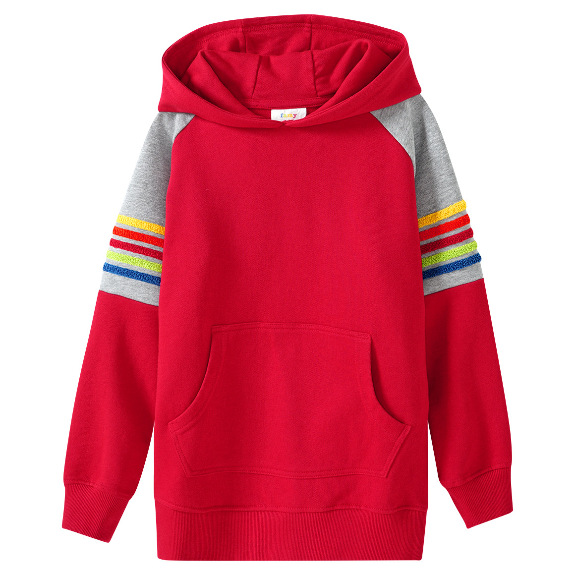 Kinder Hoodie mit bunter Frottee-Applikation