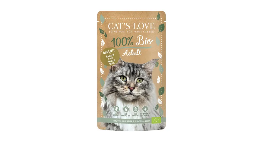 CAT'S LOVE  Katzennassfutter Adult Bio Ente 100 g