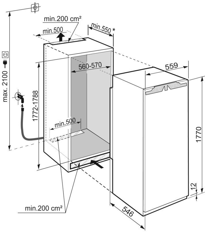 Liebherr Einbaugefrierschrank Peak SIFNei 5188_999214051, 177 cm hoch, 56 cm breit