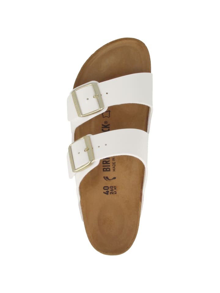 Birkenstock Sandale Arizona Birko-Flor Lack schmal in weiss günstig kaufen