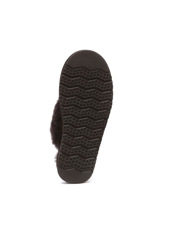 EVERAU Australia Abnehmbare Riemen Slingback Hausschuhe Pelican in Schokolade günstig kaufen