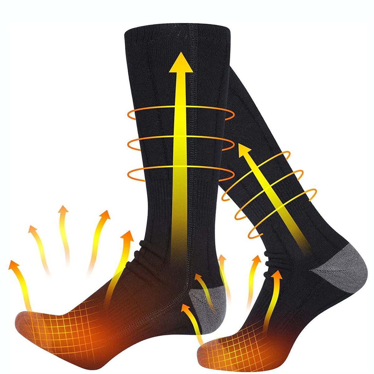 Bedee Thermosocken Beheizte Socken für Herren Damen Akku Elektrische Socken im Winter (3 Temperaturen einstellbar, Herren Damen Fußwärmer Heizsocken) Fusswärmer Elektrisch Warme Socken für Winter Outdoor Camping Angeln